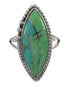 Turquoise Inlay Jewelry Genuine Sterling Silver Ring Size 8-1/4 AX88598